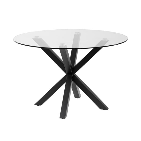 Guľatý jedálenský stôl so sklenenou doskou Kave Home, ø 119 cm-image-3