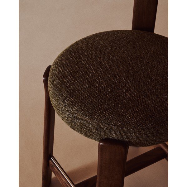 Zelená/v tmavo prírodnej farbe barová stolička z jaseňového dreva (výška sedadla 65 cm) Granite – Kave Home-image-3