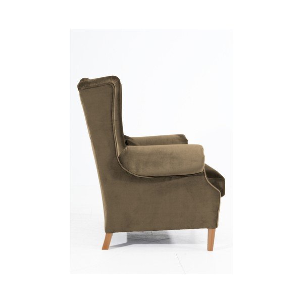Béžové zamatové kreslo ušiak Max Winzer Harvey Velvet-image-3