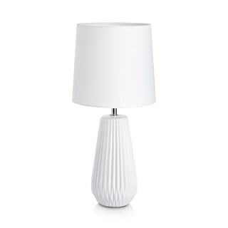 Biela stolová lampa Markslöjd Nicci, ø 19 cm