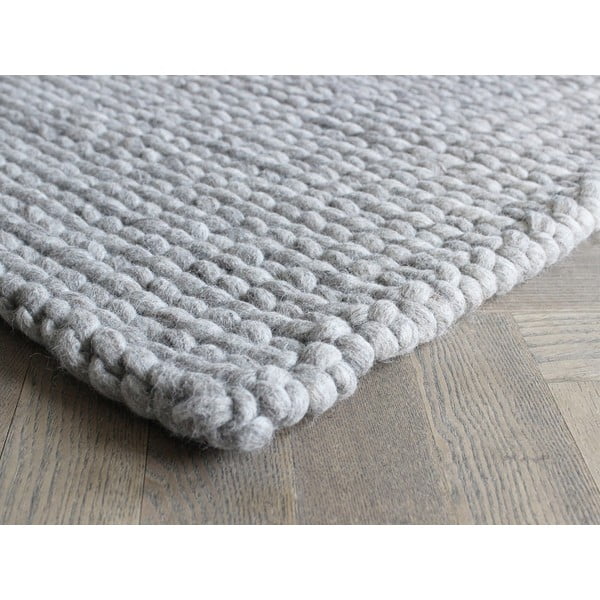 Pieskovohnedý pletený vlnený koberec Wooldot Braided rugs, 100 x 150 cm