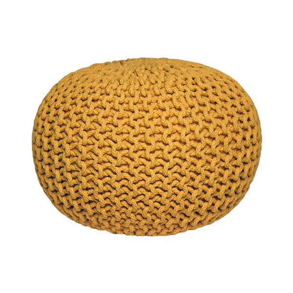 Žltý pletený puf LABEL51 Knitted