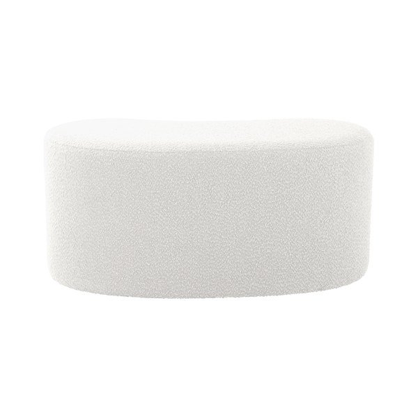 Biely taburet z textílie buklé Ada – Leitmotiv-image-4