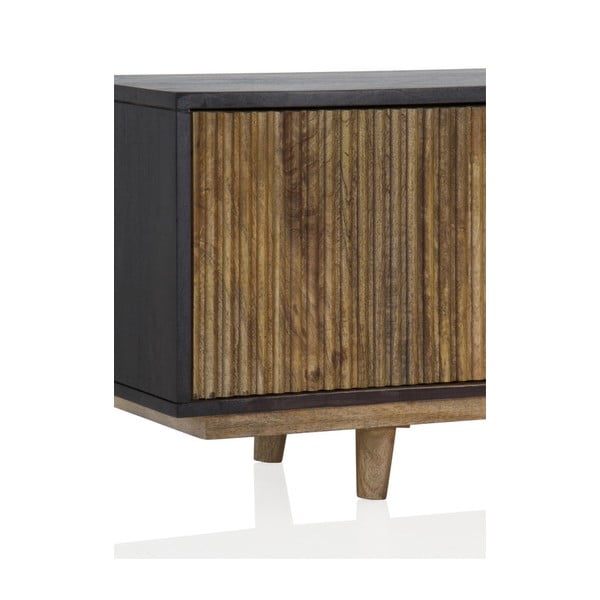 Čierny/prírodný TV stolík z mangového dreva 150x40 cm Mango - Geese-image-1