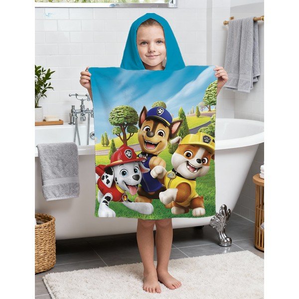 Bavlnené detské pončo veľkosť 3-8 rokov Paw Patrol – Jerry Fabrics-image-1