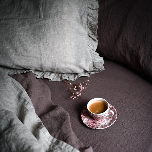 Ružová/hnedá ľanová plachta 180x260 cm Ashes of Roses – Linen Tales-image-3