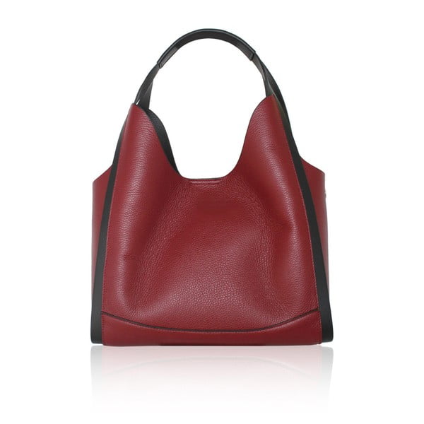 Tmavočervená kožená kabelka Maison Bag Giade