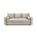 Béžová zamatová rozkladacia pohovka Milo Casa Santo