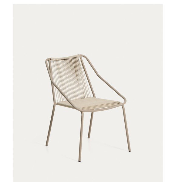 Krémovobiela/taupe záhradná stolička Zivia – Kave Home