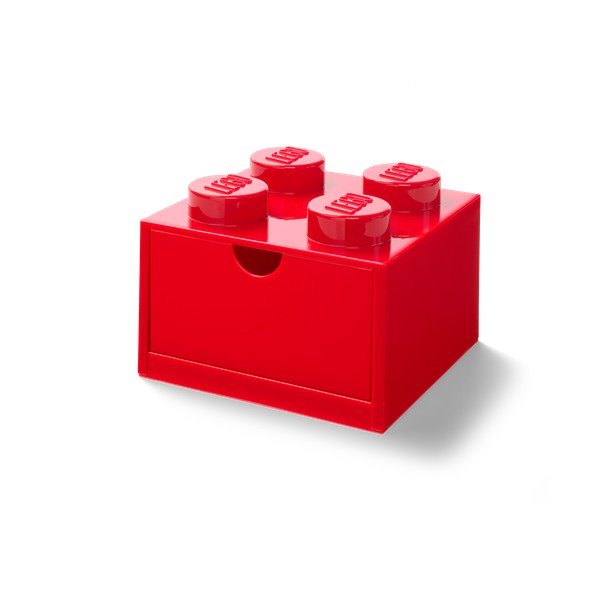 Červený stolový box so zásuvkou LEGO®, 15 x 16 cm-image-1