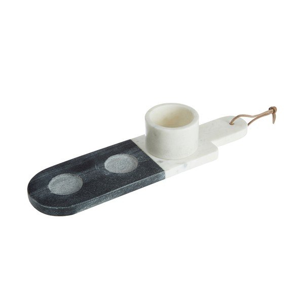 Sada 3 bielo-sivých mramorových servírovacích misiek Premier Housewares Marble-image-2