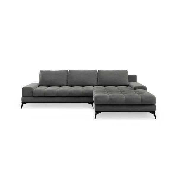 Tmavosivá rohová rozkladacia pohovka Windsor & Co Sofas Deneb, pravý roh
