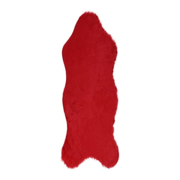 Červený behúň z umelej kožušiny Pelus Red, 75 × 200 cm