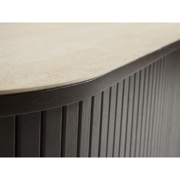 TV stolík s keramickou doskou v tmavo prírodnej farbe 180x50x40 cm Enna – Unique Furniture-image-3