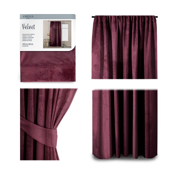 Fialový zamatový záves AmeliaHome Velvety, 245 x 140 cm-image-1