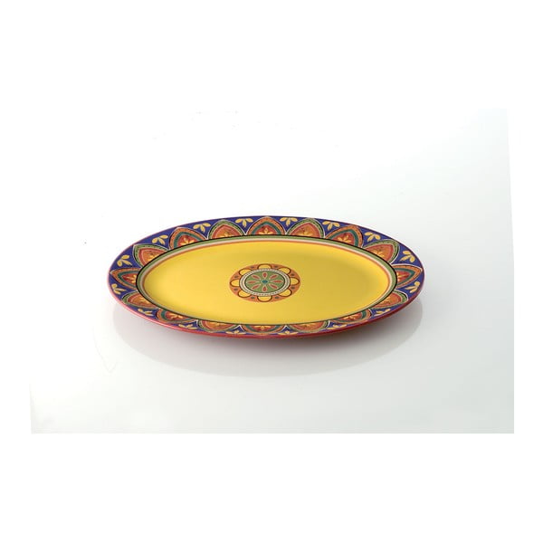 Farebný keramický tanier Brandani, 37 × 26 cm