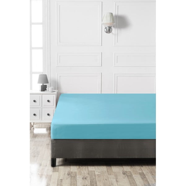 Tyrkysová napínacia bavlnená plachta 140x200 cm – Mijolnir-image-2