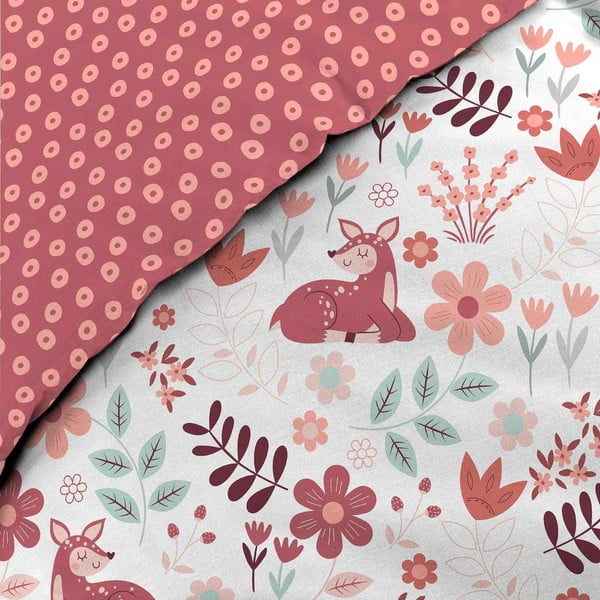 Biele/ružové bavlnené detské obliečky na jednolôžko 140x200 cm Bichette – douceur d'intérieur-image-2