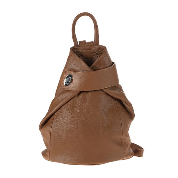 Hnedý kožený batoh Pitti Bags Olbia