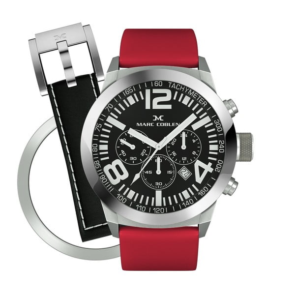 Unisex hodinky Marc Coblen s remienkom a krúžkom na ciferník naviac P109