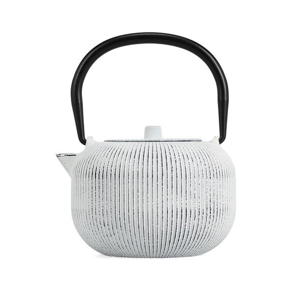 Čiern-obiela kanvica na čaj z liatiny so sitkom 350 ml Sencha – S|P Collection