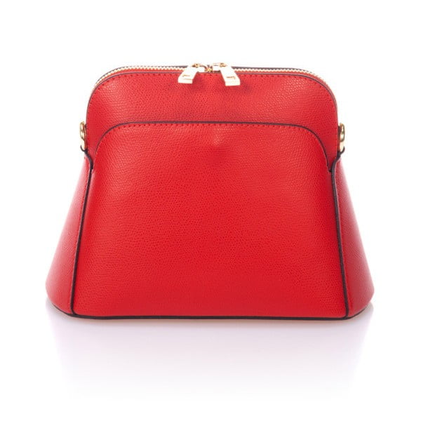 Červená kožená kabelka Giulia Massari Tuda