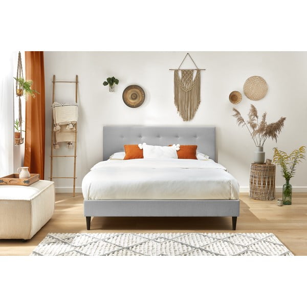 Svetlosivá dvojlôžková posteľ Bobochic Paris Rory Dark, 180 x 200 cm-image-4