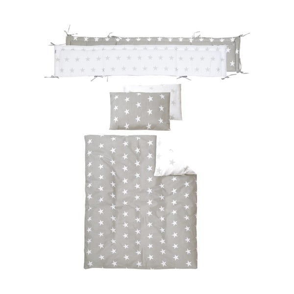 Biela postieľka na kolieskach s baldachýnom 60x120 cm Little stars – Roba-image-3