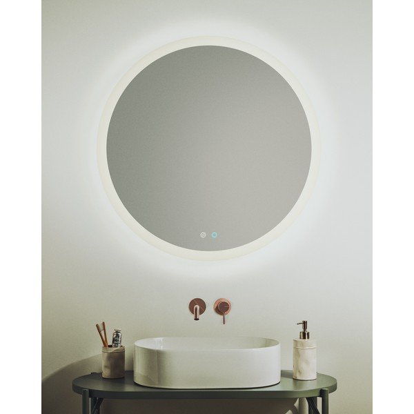 Nástenné zrkadlo s osvetlením ø 60 cm Mervi – Kave Home-image-1