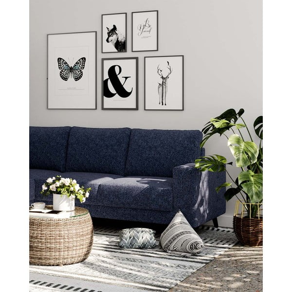 Tmavomodrá rohová pohovka (variabilná) Fynn – Ghado-image-1