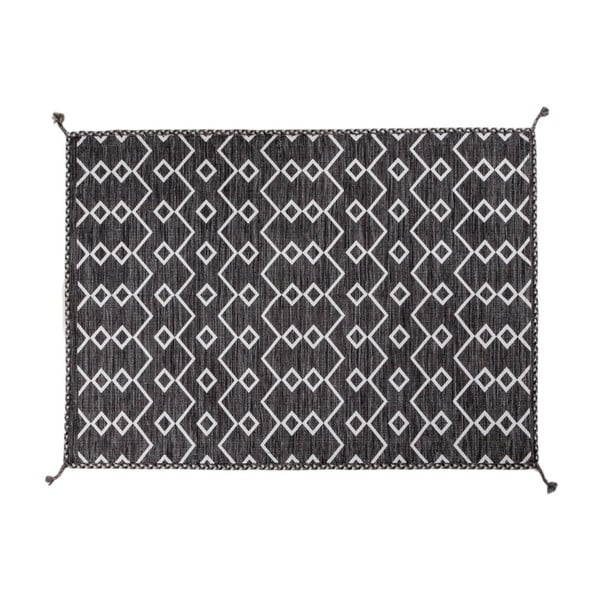 Čierno-biely ručne tkaný koberec Navaei & Co Kilim Ethnic 304, 230 x 160 cm