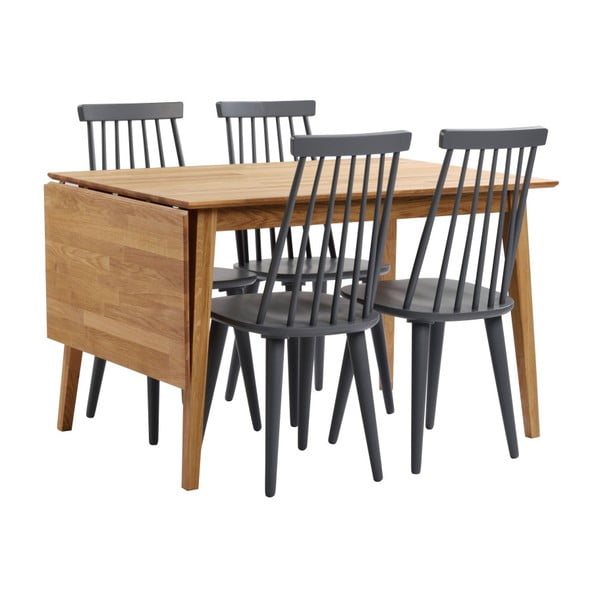 Prírodný sklápací dubový jedálenský stôl Rowico Mimi, 120 x 80 cm-image-4