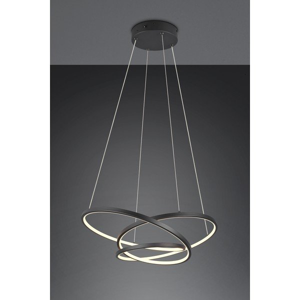 Matne čierne LED stmievateľné závesné svietidlo Darvin – Trio-image-1