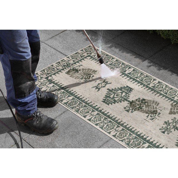 Zeleno-krémový vonkajší koberec NORTHRUGS Duque, 80 x 350 cm-image-3