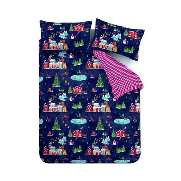 Modré obliečky na dvojlôžko 200x200 cm Ski Village – Catherine Lansfield