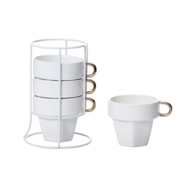 Sada 4 hrnčekov so stojanom Present Time Cappuccino Tower-image-1