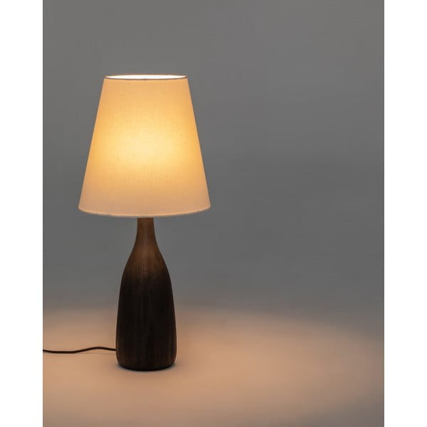 Čierna/krémová stolová lampa s textilným tienidlom (výška 56 cm) Luvia – Kave Home-image-3