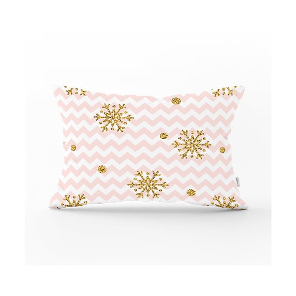 Vianočná obliečka na vankúš Minimalist Cushion Covers Golden Snowflakes, 35 x 55 cm