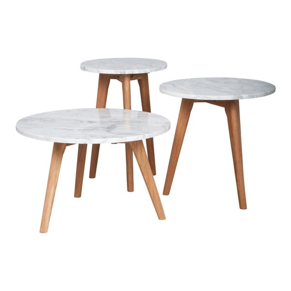 Odkladací stolík s doskou v dekore kameňa Zuiver, Ø 50 cm-image-3