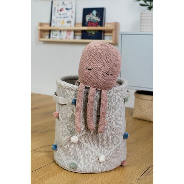 Svetlohnedý látkový detský kôš na hračky ø 30x35 cm Taupe – Kindsgut-image-3