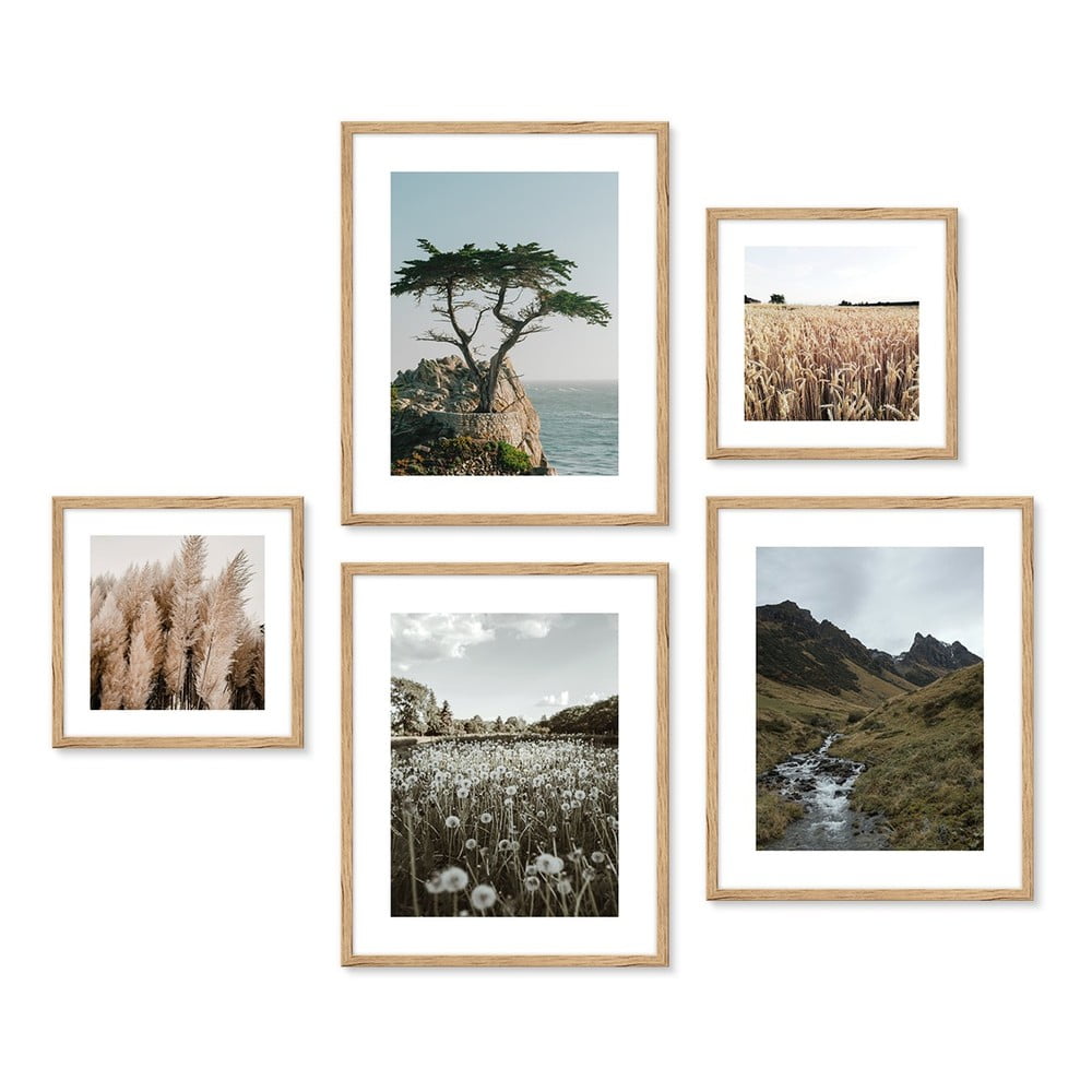 Obrazy v súprave 5 ks 32x32 cm – knor