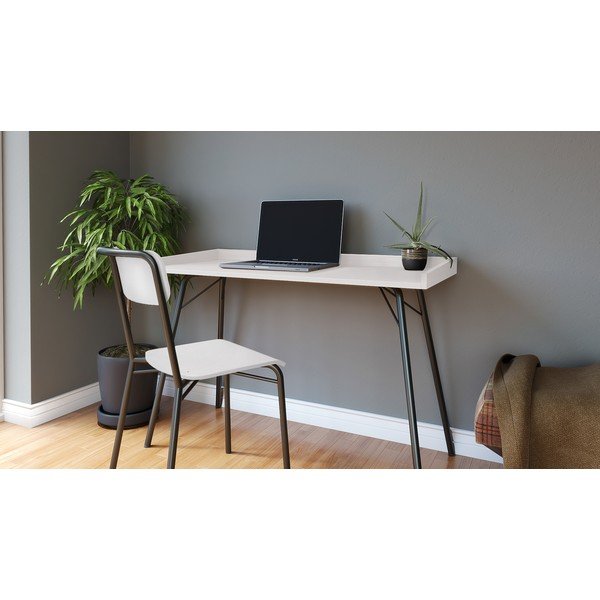 Pracovný stôl s bielou doskou 52x115 cm Rayburn – Woodman-image-1