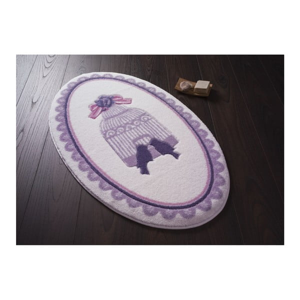 Kúpeľňová predložka Confetti Bathmats Birdcage Purple, 66 × 107 cm