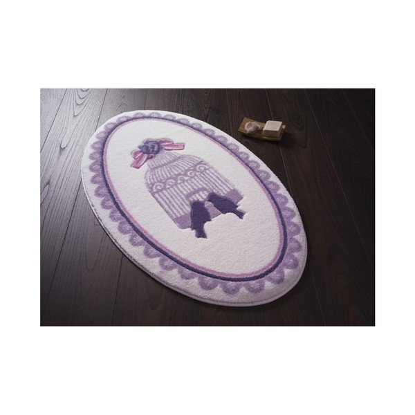 Kúpeľňová predložka Confetti Bathmats Birdcage Purple, 66 × 107 cm