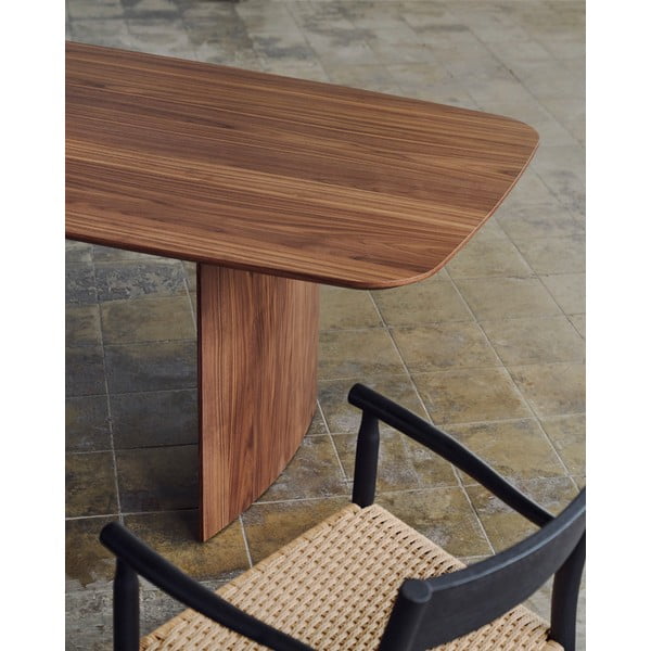 Hnedý jedálenský stôl v dekore orecha 100x200 cm Litto – Kave Home-image-1