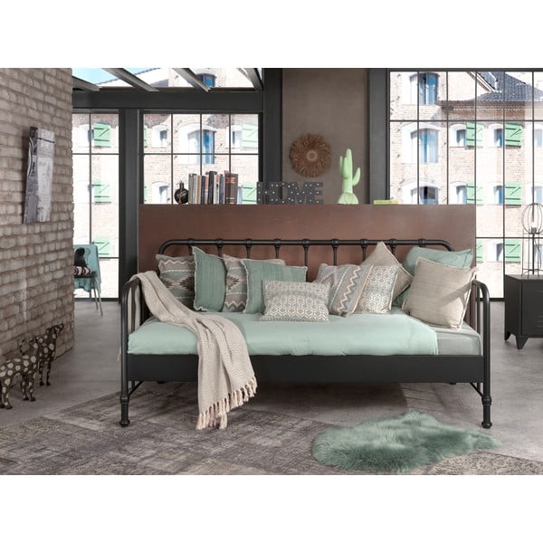 Sivá kovová detská posteľ 90x200 cm BRONXX – Vipack-image-2