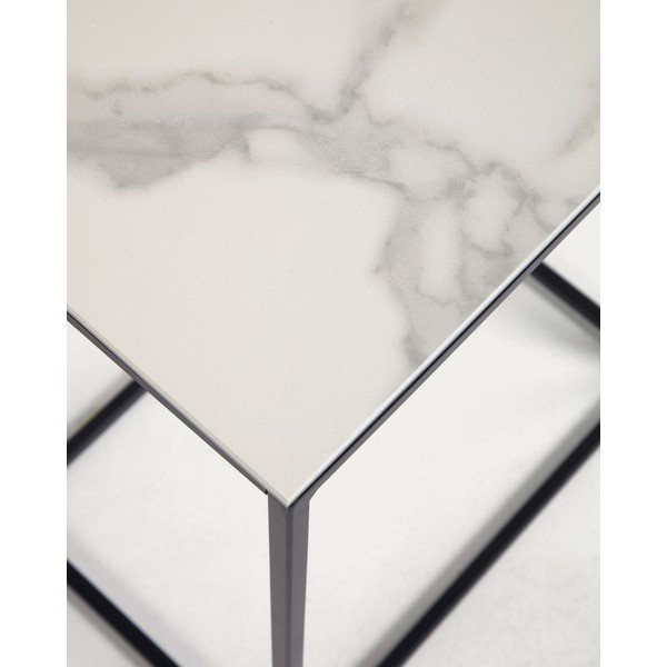 Odkladací stolík s keramickou doskou 30x45 cm Rewena – Kave Home-image-3