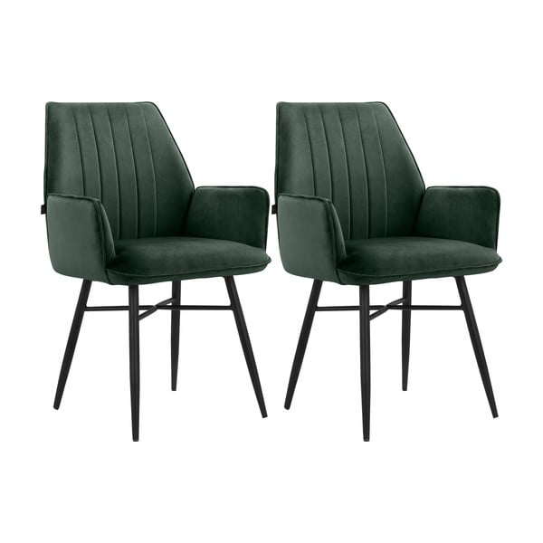 Zelené čalúnené jedálenské kreslá v súprave 2 ks Anzo – Støraa-image-4