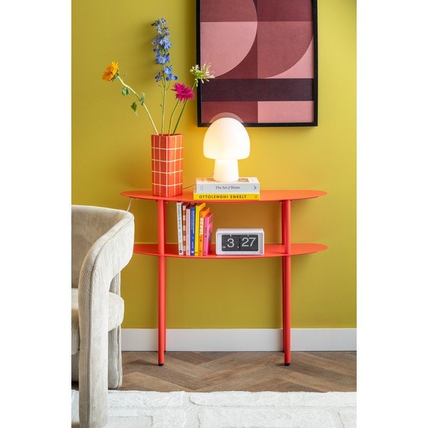 Červený kovový konzolový stolík 28x90 cm Cool Retro – Leitmotiv-image-1