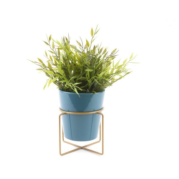 Tyrkysový keramický kvetináč na podstavci PT LIVING Coy, Ø 11,5 cm-image-2